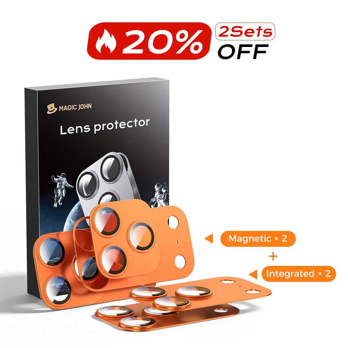 MAGIC JOHN Magnetic Lens Protector for Iphone18 Pro/Max/Iphone 17 Pro/17 Pro Max – 99% Transparency, Original HD Clarity, Scratch-Resistant, Durable, Magnetic Design for Easy Installation & Removal