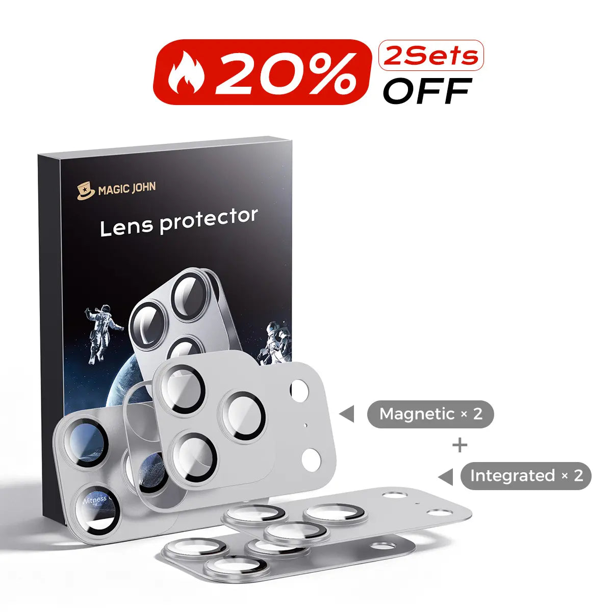 MAGIC JOHN Magnetic Lens Protector for Iphone18 Pro/Max/Iphone 17 Pro/17 Pro Max – 99% Transparency, Original HD Clarity, Scratch-Resistant, Durable, Magnetic Design for Easy Installation & Removal