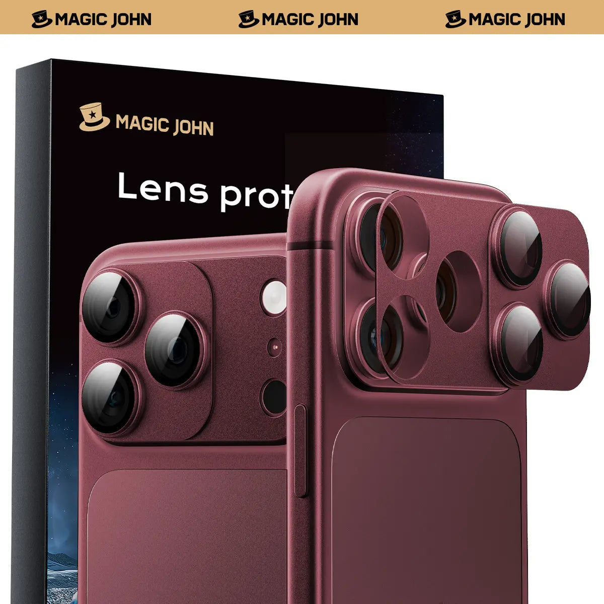 MAGIC JOHN Magnetic Lens Protector for Iphone18 Pro/Max/Iphone 17 Pro/17 Pro Max – 99% Transparency, Original HD Clarity, Scratch-Resistant, Durable, Magnetic Design for Easy Installation & Removal