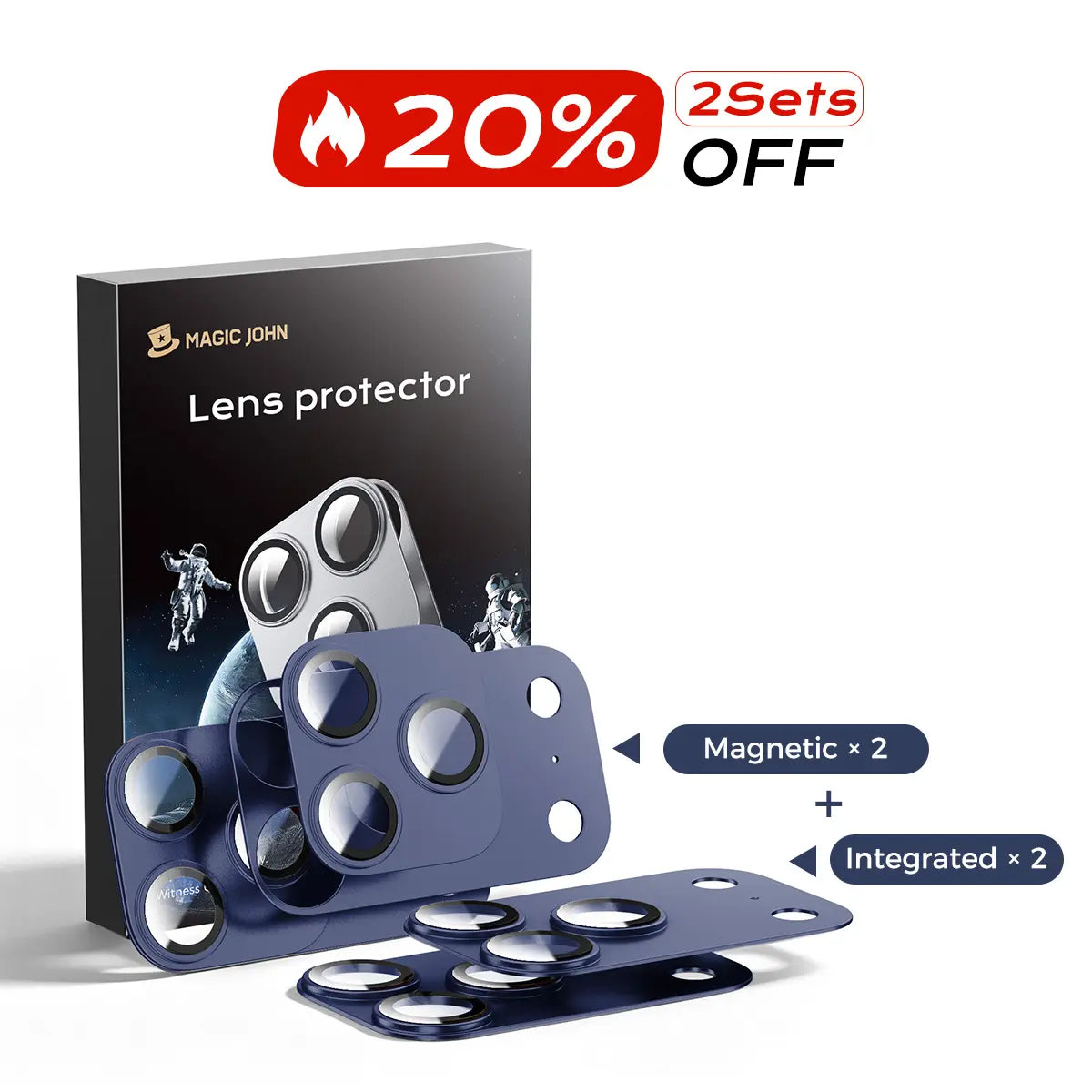 MAGIC JOHN Magnetic Lens Protector for Iphone18 Pro/Max/Iphone 17 Pro/17 Pro Max – 99% Transparency, Original HD Clarity, Scratch-Resistant, Durable, Magnetic Design for Easy Installation & Removal