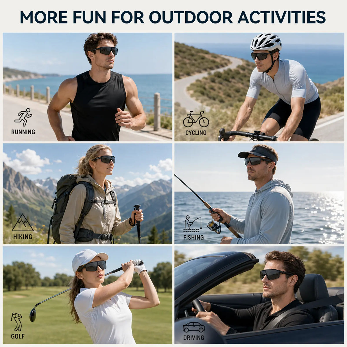CARRY WIT Multifunctional Wearable Wireless Smart Glasses - Bluetooth Audio Open-Ear Casual Sunglasses, Lightweight UV400 PC Cycling Glasses for Men & Women (For Music & Calls)