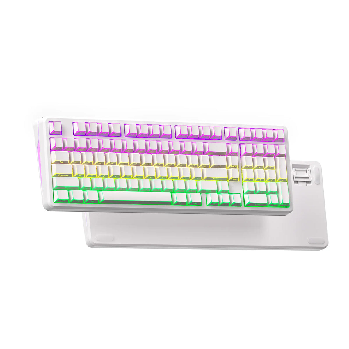 XVX M98 Lumina Full-Size Tri-Mode Wireless Mechanical Keyboard with Number Pad, Bt5.0/2.4Ghz/Usb-C, Pre-Lubed Hot Swappable Switches, Gasket Structure, 8000Mah, RGB Backlit, Creamy Keyboard for Pcs/Macs, Mechanical Input, Gaming & Office Use