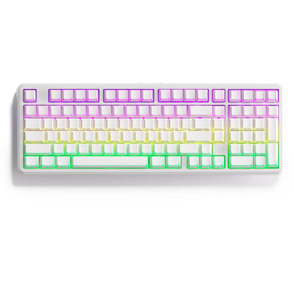 XVX M98 Lumina Full-Size Tri-Mode Wireless Mechanical Keyboard with Number Pad, Bt5.0/2.4Ghz/Usb-C, Pre-Lubed Hot Swappable Switches, Gasket Structure, 8000Mah, RGB Backlit, Creamy Keyboard for Pcs/Macs, Mechanical Input, Gaming & Office Use